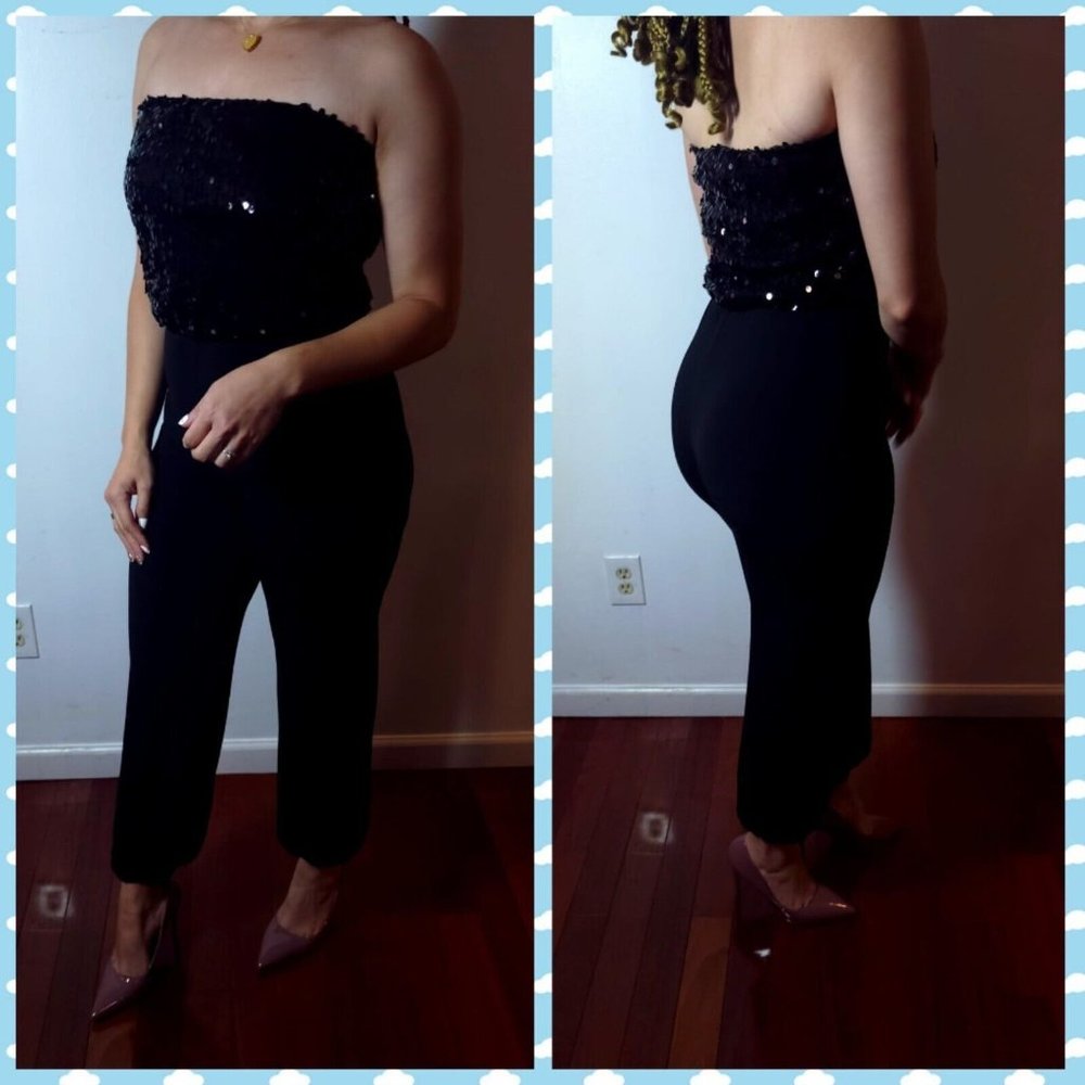 Womens Strapless Jumpsuit Charlotte Russe Black Small